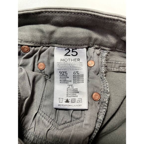 Mother Denim Jeans The Looker Blow Out Graphite Skinny Distressed Gray 25 NWT - Picture 6 of 11